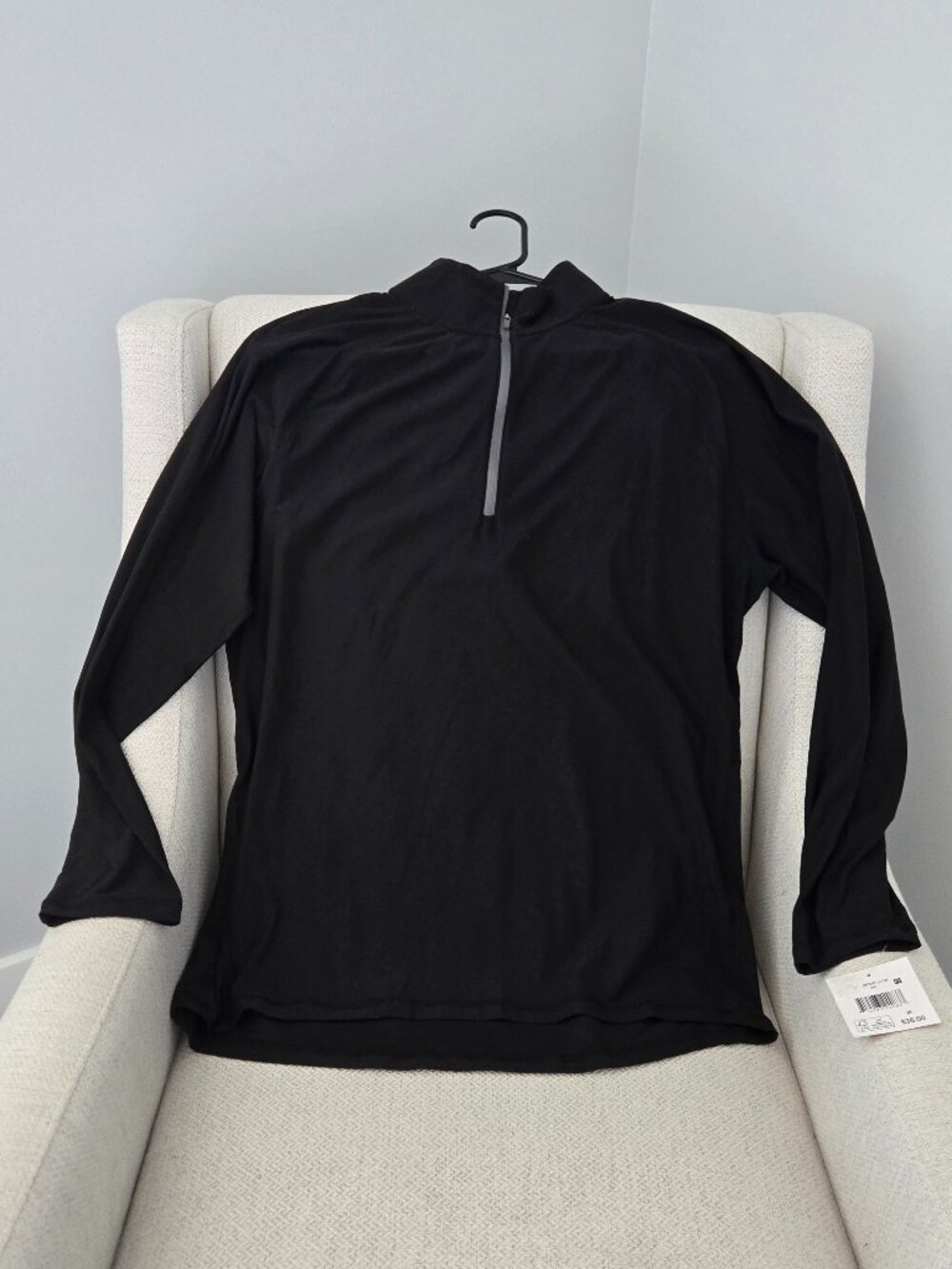 Men's M Falls Creek 1/4 Zip Performance Long Sleeved Shirt Black